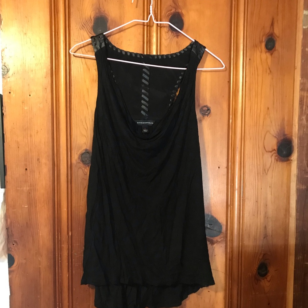 Rock & Republic Large Tank With Leather Detail